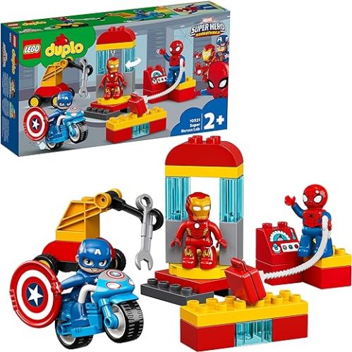LEGO 10921 DUPLO Super Heroes Marvel Lab with Spiderman, Ironman and Captain America, Set for Toddlers 2+ Year Old