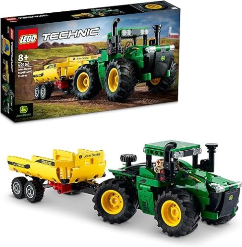 LEGO 42136 Technic John Deere 9620R 4WD Tractor Toy with Trailer, Farm Toys for Kids 8 Plus Years Old, Collectible Model Building Set