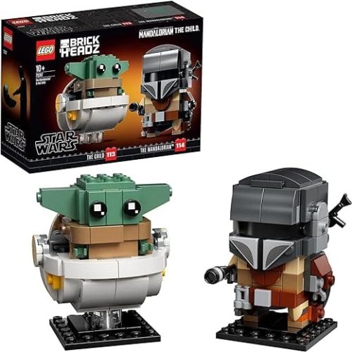 LEGO 75317 BrickHeadz Star Wars The Mandalorian & The Child ‘Baby Yoda’ Building Toy, Collectible Model Figures Set, Gift Idea
