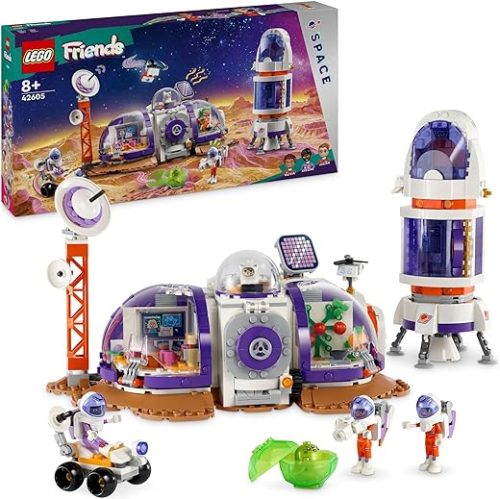 LEGO Friends Mars Space Base and Rocket, Vehicle Set with Rover and Spaceship, Includes 4 Mini-Doll Characters
